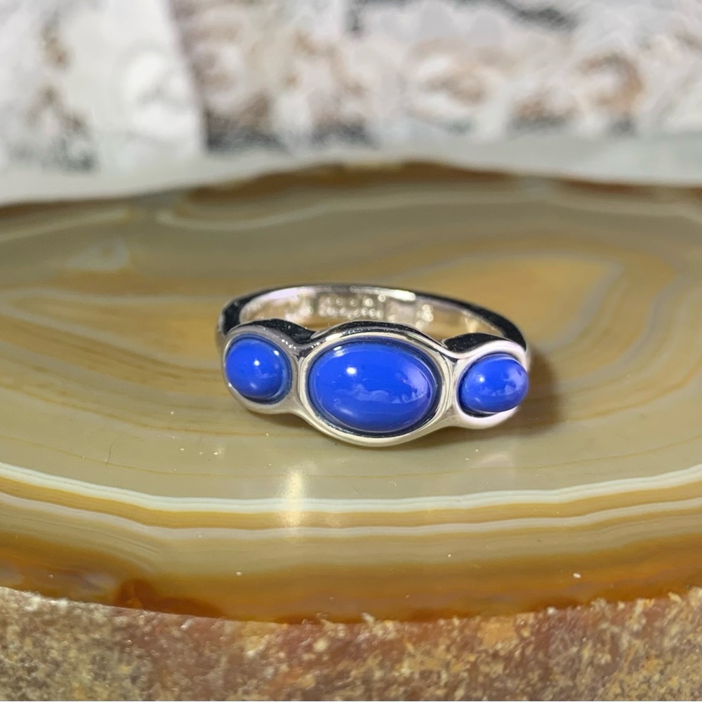 Lia Sophia Silver Ring with Blue Stones